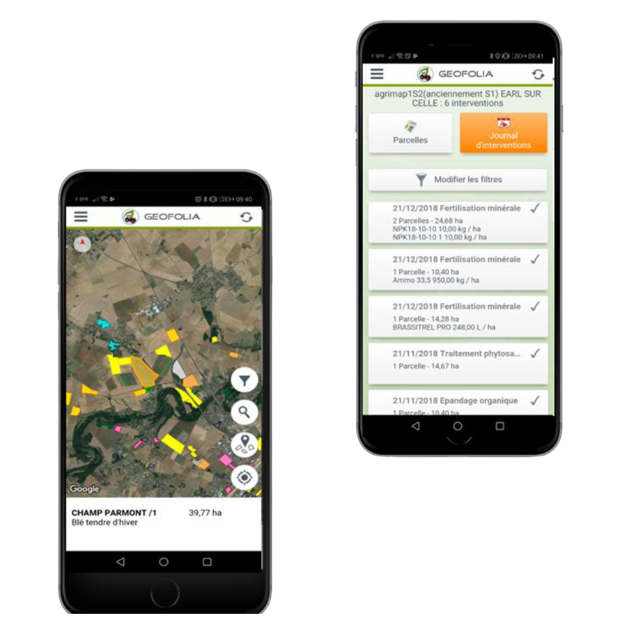 Geofolia smartphone Géofolia